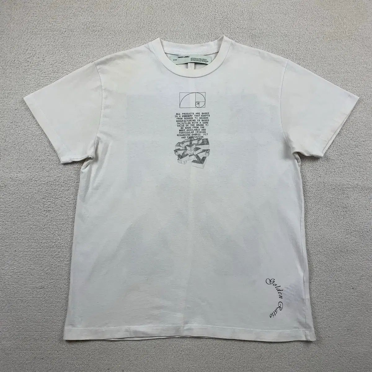 オフホワイト ドリッピング アロー グラフィック 半袖 Tシャツ 白