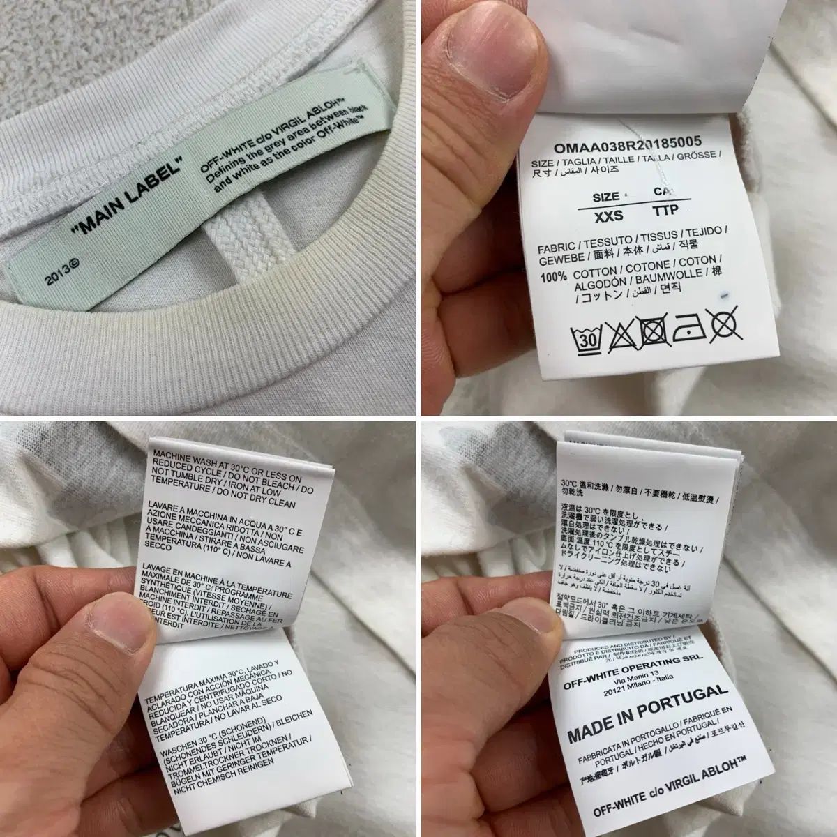 オフホワイト ドリッピング アロー グラフィック 半袖 Tシャツ 白