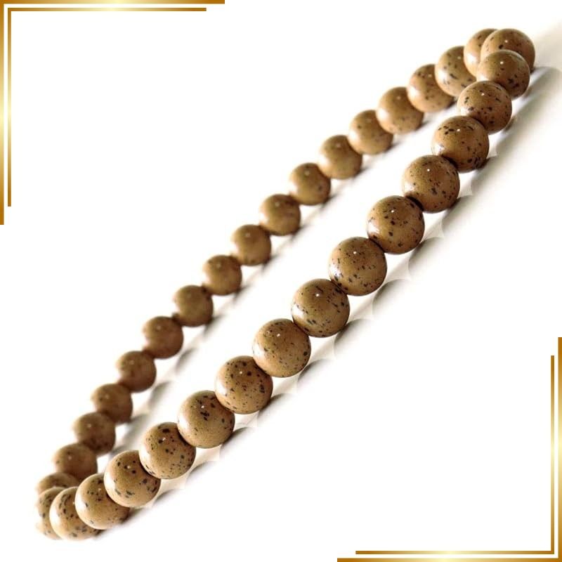【新品】 [GOLD STONE] 北投石 ブレスレット 6mm 橙色 台湾産 マイナスイオン測定済み ラジウム ホクトライト 内径 約16.5cm