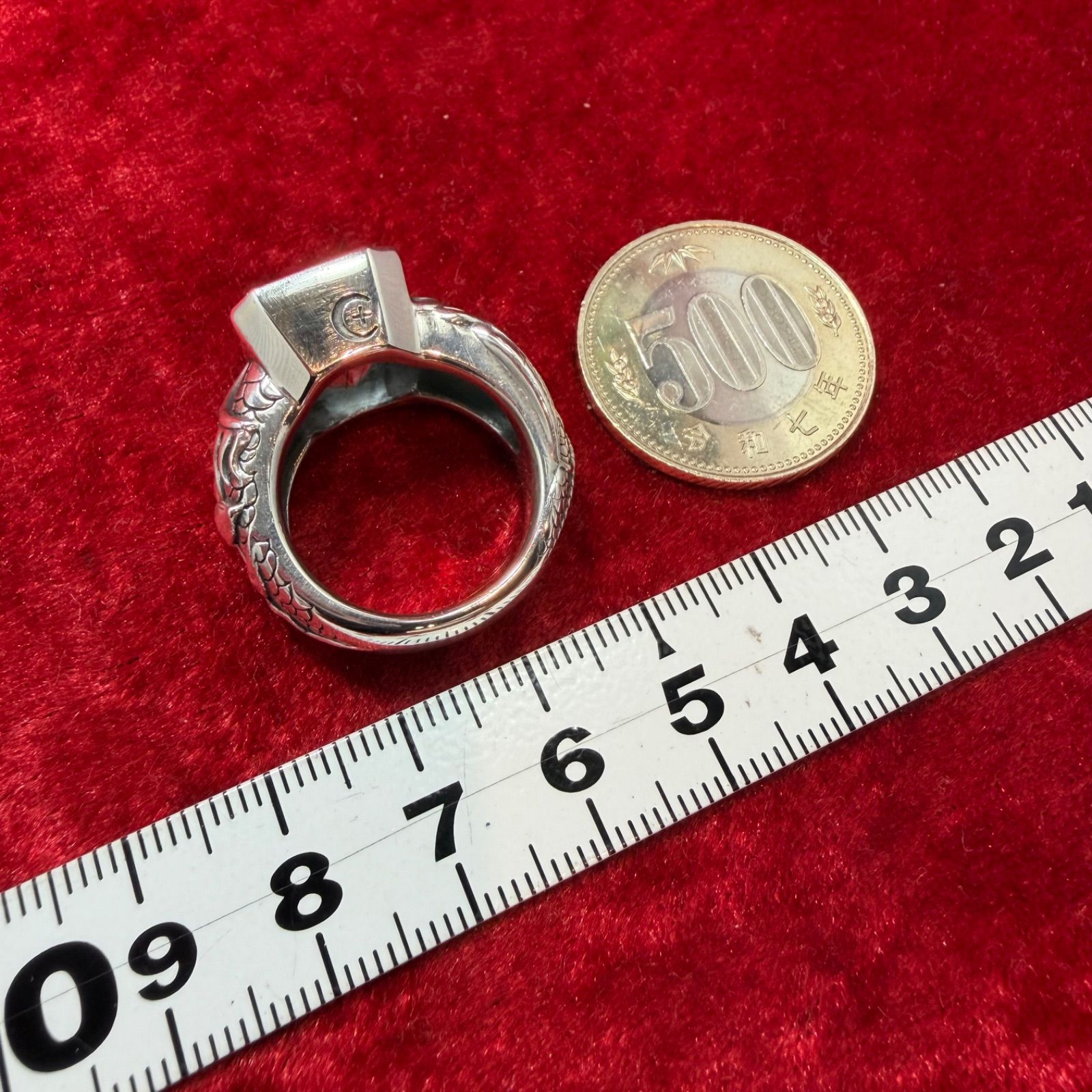 美品 ブラックルチルクォーツ ユニバース リング 17号 ブラッディ 