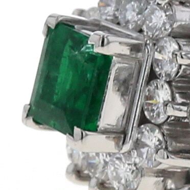 伊勢丹 Pt900 プラチナ リング エメラルド 0.29ct ダイヤモンド 0.27ct