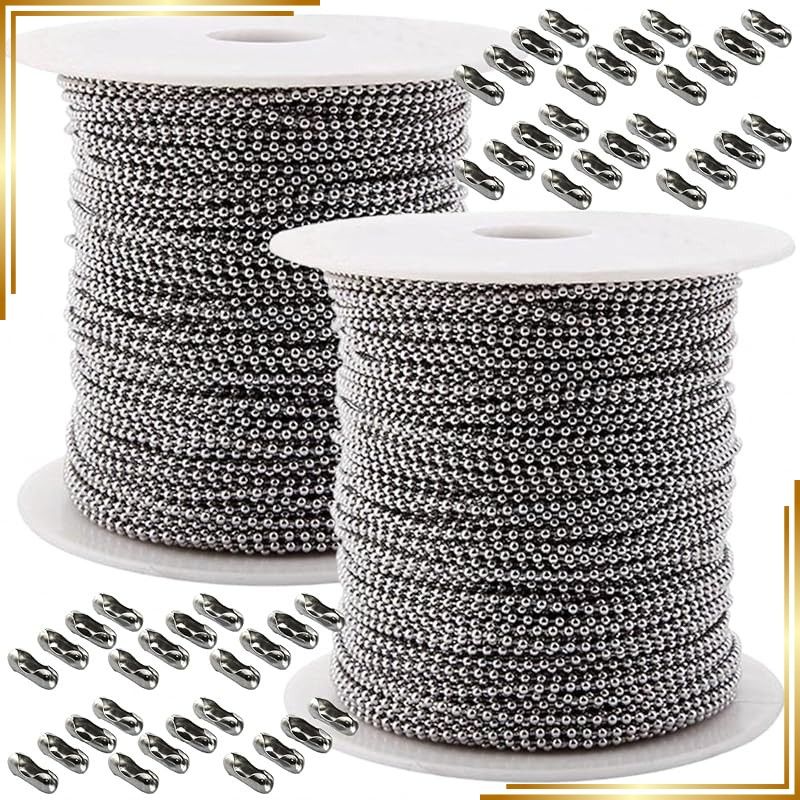 【新品】 Sweet Plus ボールチェーン キーホルダー用 コネクター ステンレス ブレスレット ネックレス ハンドメイド素材 20m (2mm*40m)