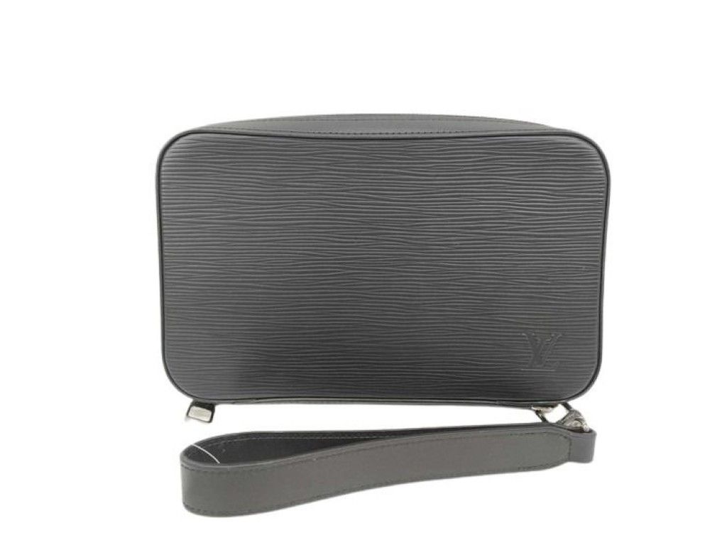 LOUIS VUITTON ルイヴィトン クラッチバッグ ダンディウォレット M64000 ノワール(ブラック)系 エピ メンズ シルバー金具 美品