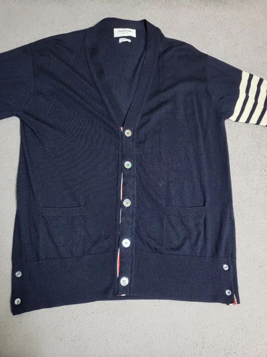 THOM BROWNE トム・ブラウン ネイビー 4線 袖ストライプ カーディガン 5サイズ