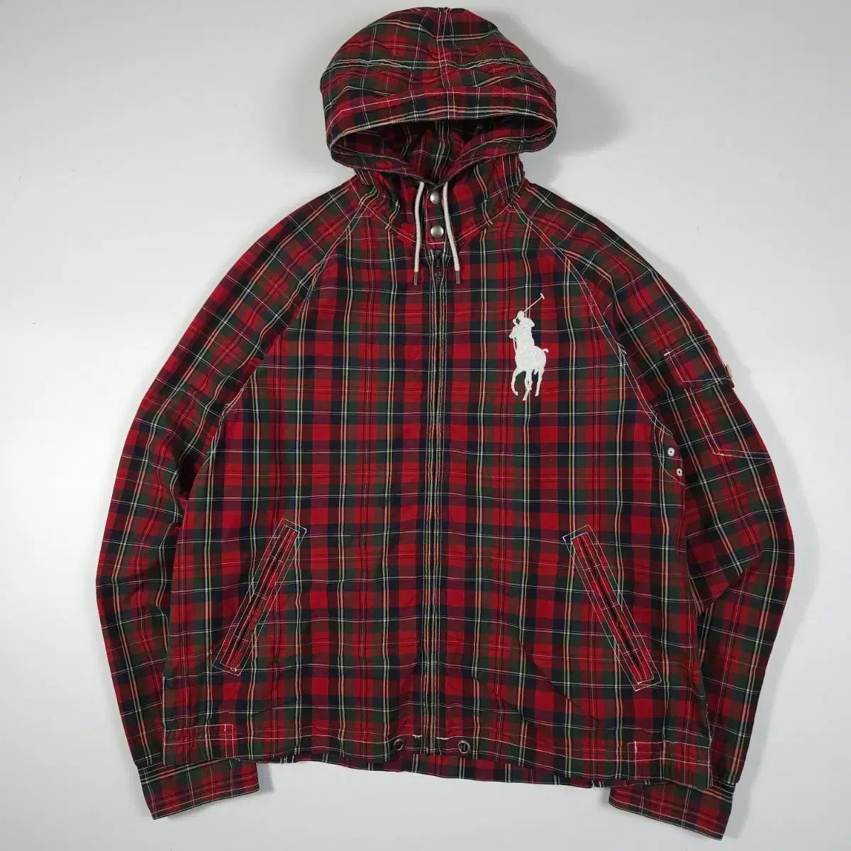 ポロラルフローレン ビックポニー CHECK フード ジャケット L