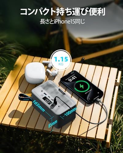 DARAN ポータブル電源 小型 100W 89.6Wh リン酸鉄バッテリー採用 AC 