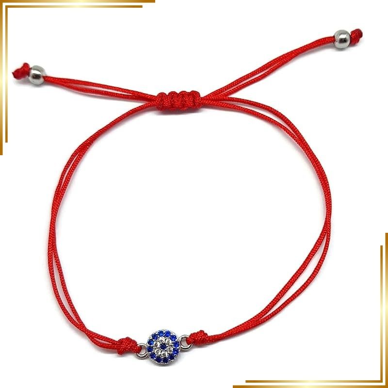 【新品】 Dalia MYSTIC JEWELS - レッドストリング クラシック 幸運の目 ブレスレット ジルコン付き, 10 inch, ストリング。