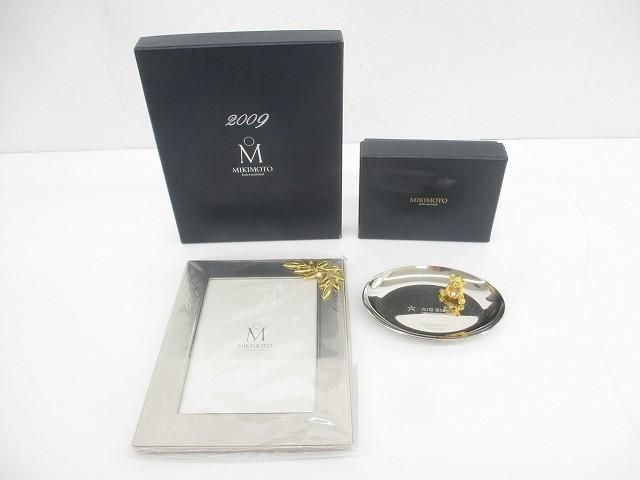 ミキモト MIKIMOTO フォトフレーム インターナショナルライン ベア ジュエリートレイ 2点 中古