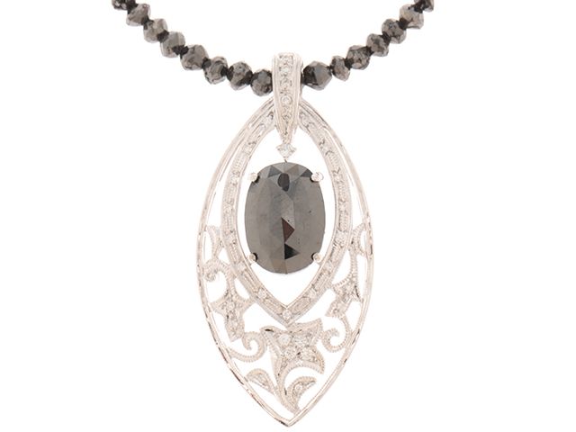 JEWELRY ジュエリー ネックレス K18ホワイトゴールド/ブラックダイヤモンド3.43ct/ダイヤモンド0.20ct レディース【中古】
