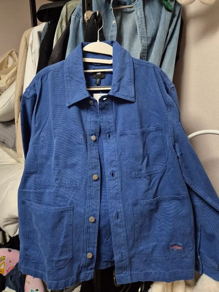 H&M ブルー ワークウェア スタイル ジャケット m95