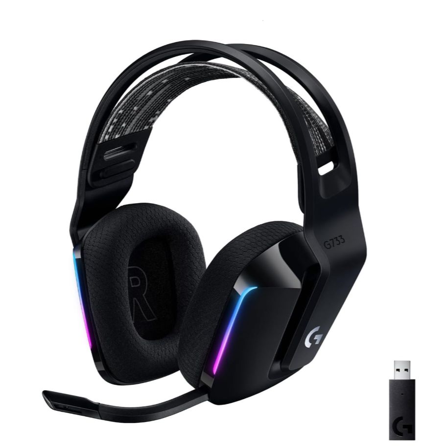 Used Logitech G Wireless Gaming Headset G733 LIGHTSPEED G733-BKN 7.1ch with Mic
