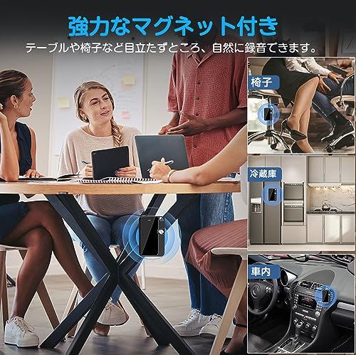 【45H連続録音&早送＆巻き戻し機能付き】 TDW ボイスレコーダー 小型 ICレコーダー ICボイスレコーダー 32GB大容量 2276時間録音保存 VOR音声検知録音 録音機 軽量 コンパクト小型 Type-Cケーブル内蔵 スマホ転送 IOS/Andrｍａ