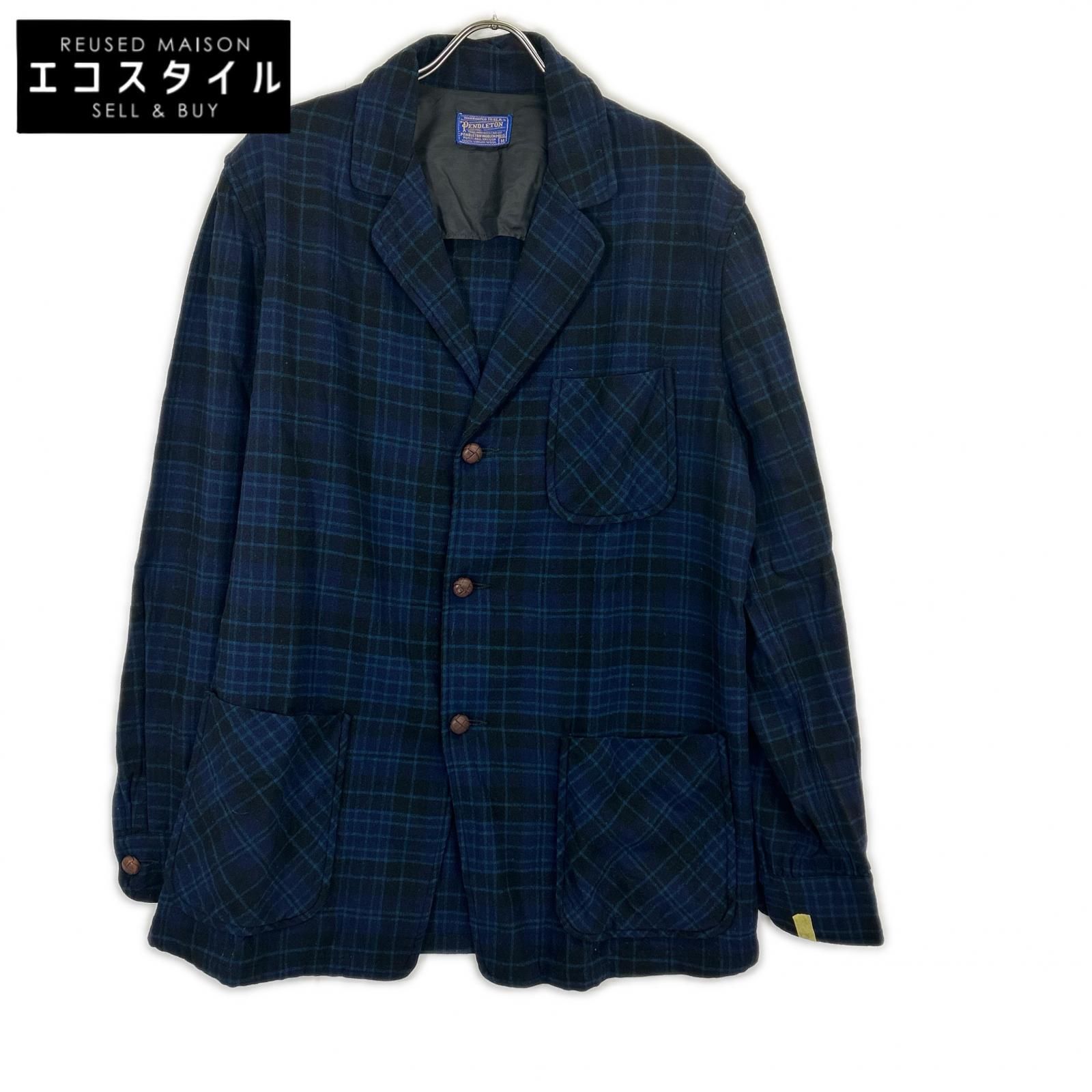 PENDLETON　ペンドルトン　ブルー 50s チェック クルミボタン テーラードジャケット
