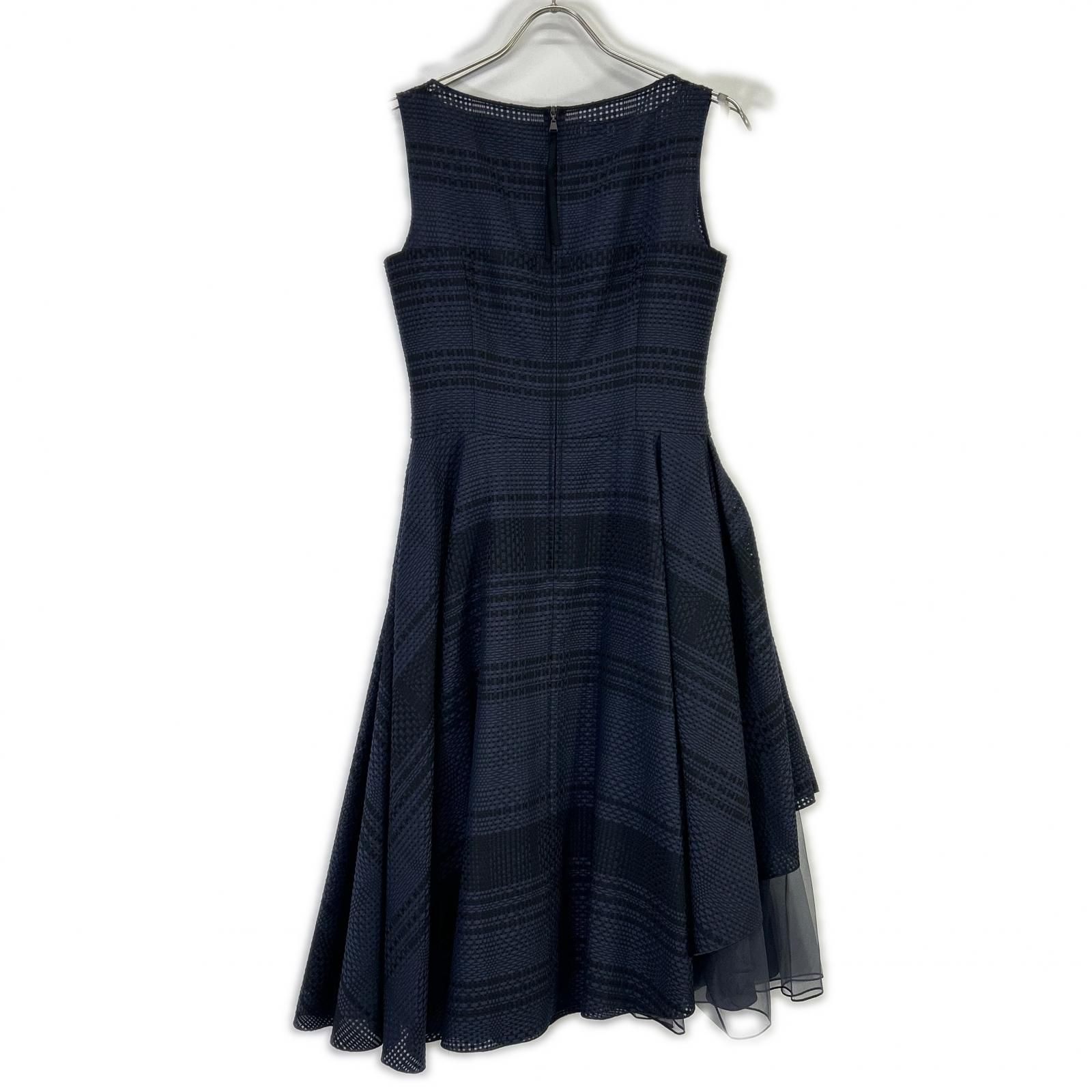 FOXEY BOUTIQUE　フォクシーブティック　39566-S0FZ422K ネイビー ボーダー ノースリーブワンピース　38