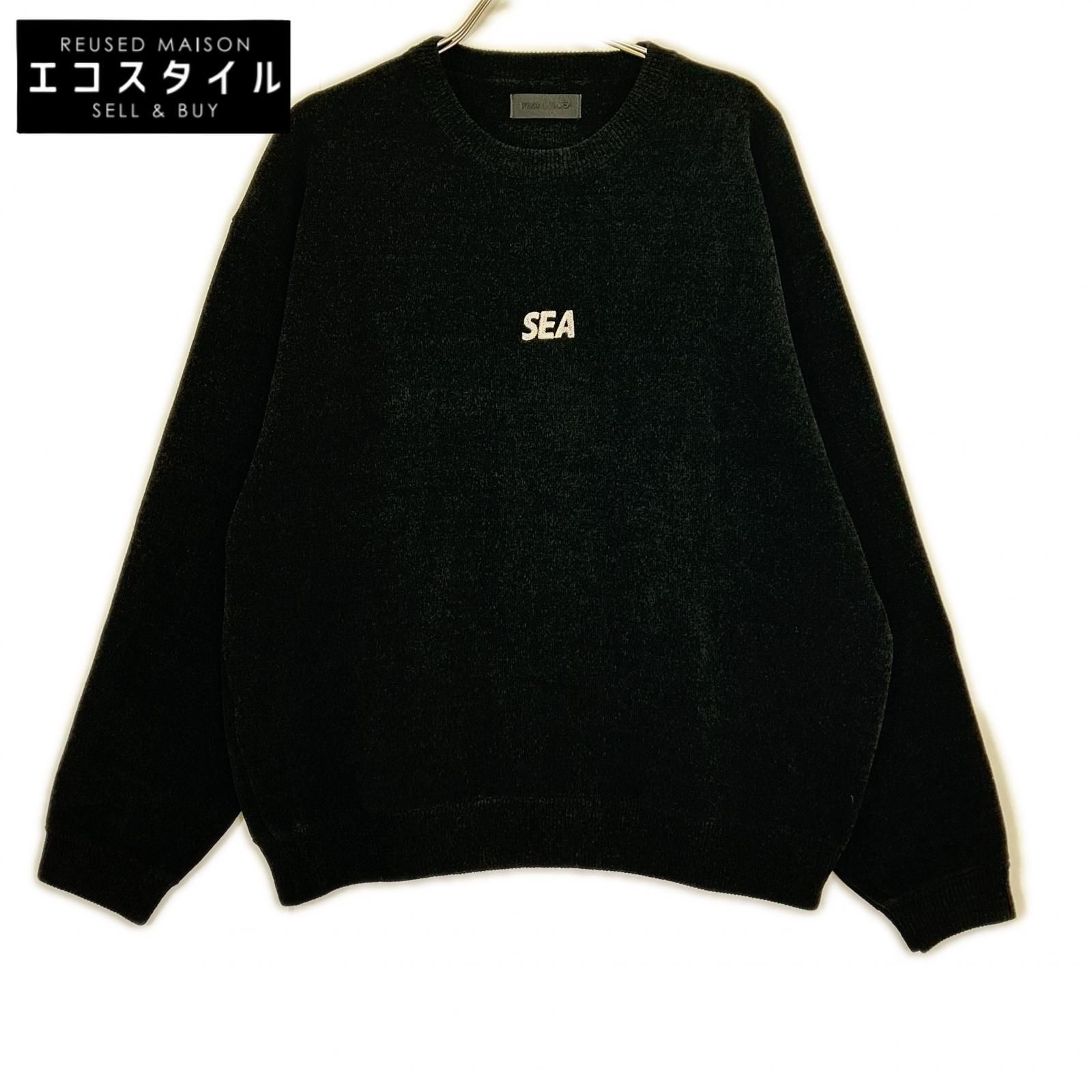 WIND AND SEA　ウィンダンシー　25FW ブラック Mole Knit Crewneck Sweatshirt　L