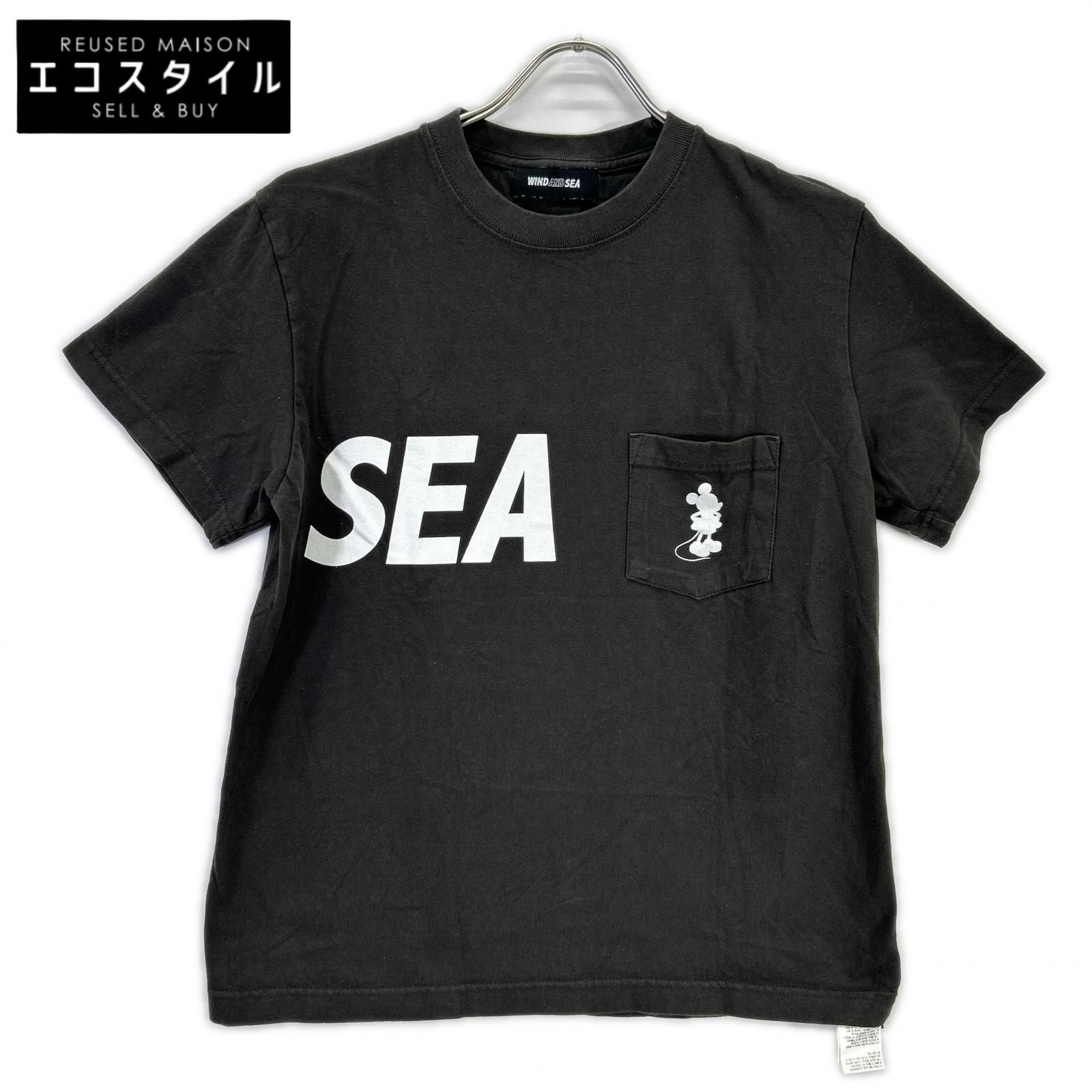 WIND AND SEA　ウィンダンシー　×Disney WDS-C-DSNY-25-Q4-01 ダークグレー ミッキーシルエット POCKET S/S TEE　S