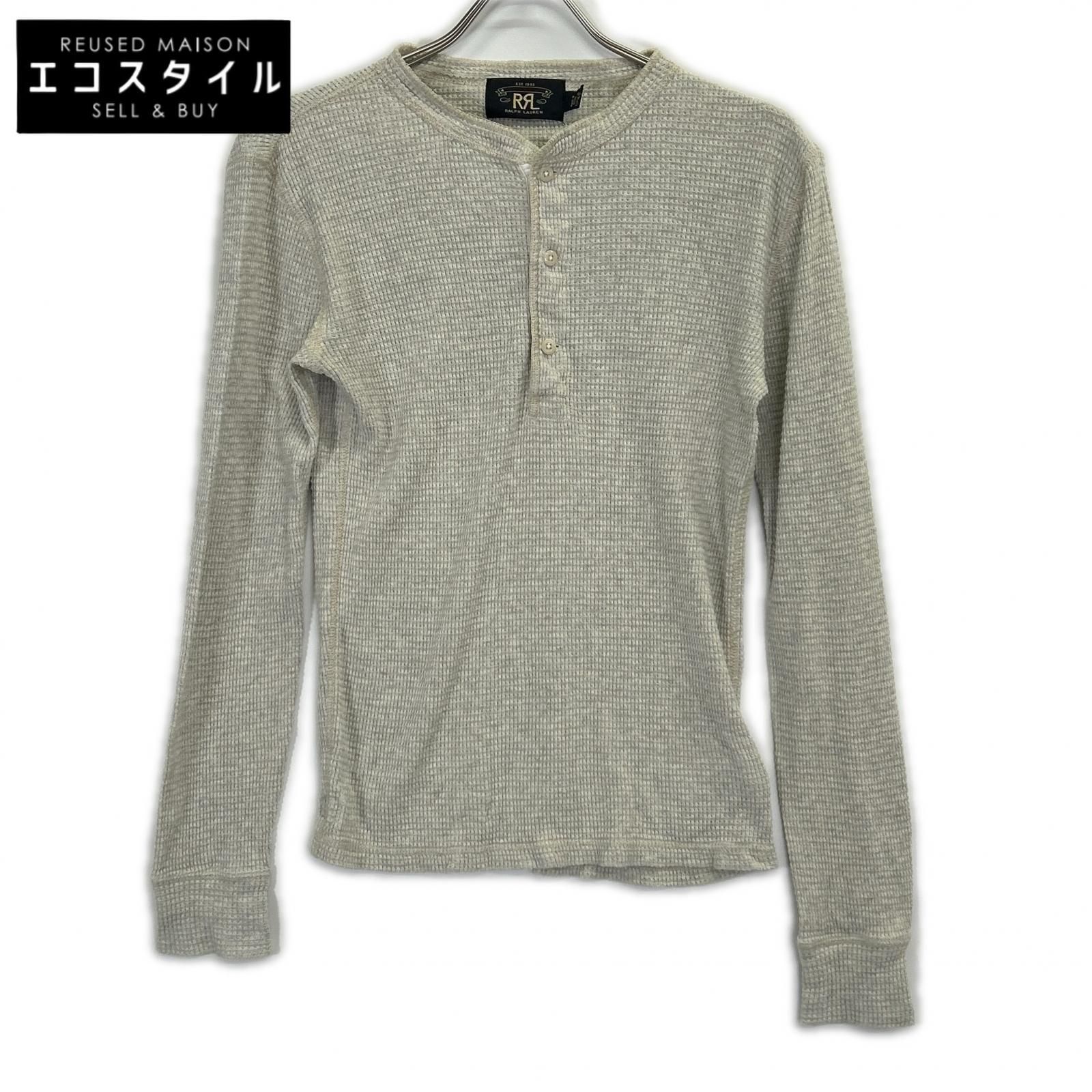 RRL　ダブルアールエル　782775240001 ベージュ コットン ヘンリーネック ロングスリーブサーマルカットソー　XS