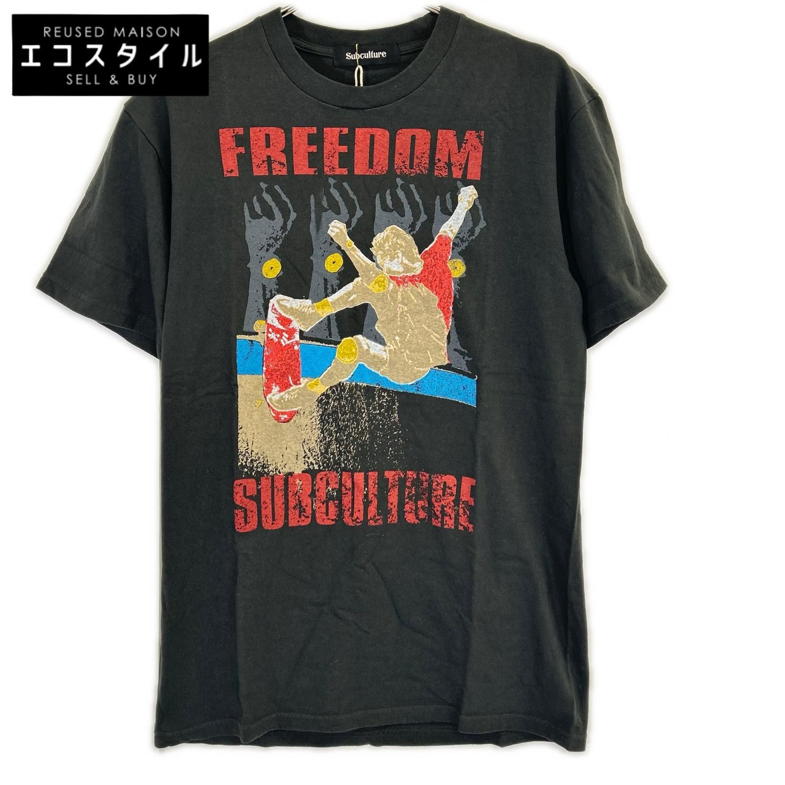 SC Subculture　エスシー サブカルチャー　SCST-S2108 ブラック コットン 製品洗い FREEDOM T-SHIRTS TYPE-V BODY　1