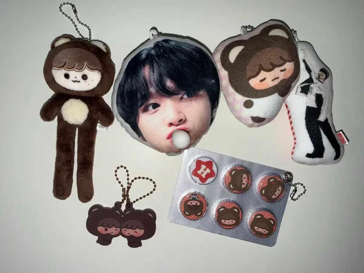 NCT ヘチャン キーホルダー ロングヘチャン 韓国イラストレーター作品 クマヘチャン キーホルダー ピンバッジ ドリームクエスト