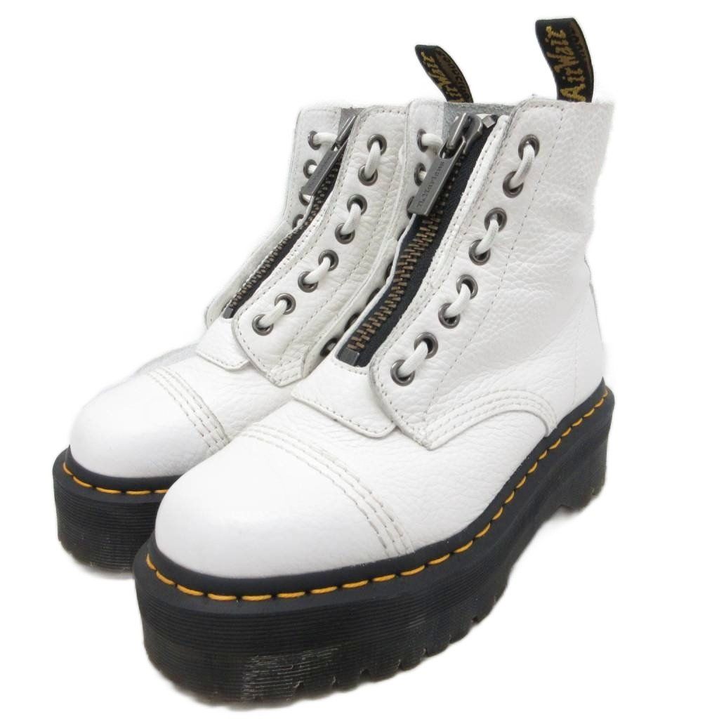 ドクターマーチン DR.MARTENS シンクレア SINCLEAR ブーツ ジップアップ ショートブーツ 厚底 プラットフォーム UK4 23cm 白 ホワイト AW006 ■IBO96