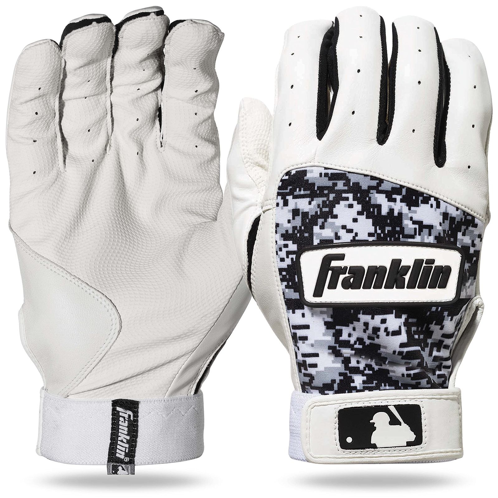 Franklin大人用MLB Digitekバッティング手袋 [White|Grey] [Adult Small]