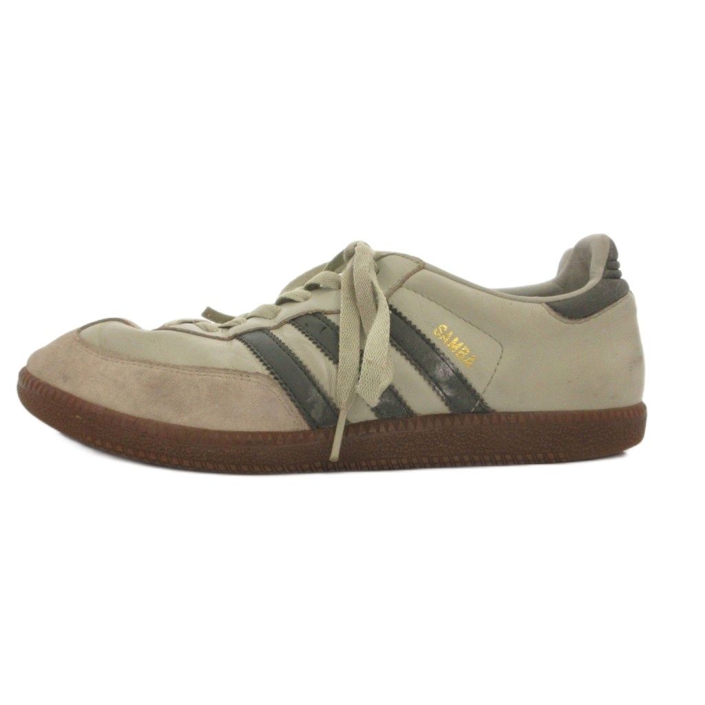 アディダス adidas サンバ スニーカー ローカット 27.5 グレー 緑 グリーン T字トゥ ロゴプリント /MG ■GY99
