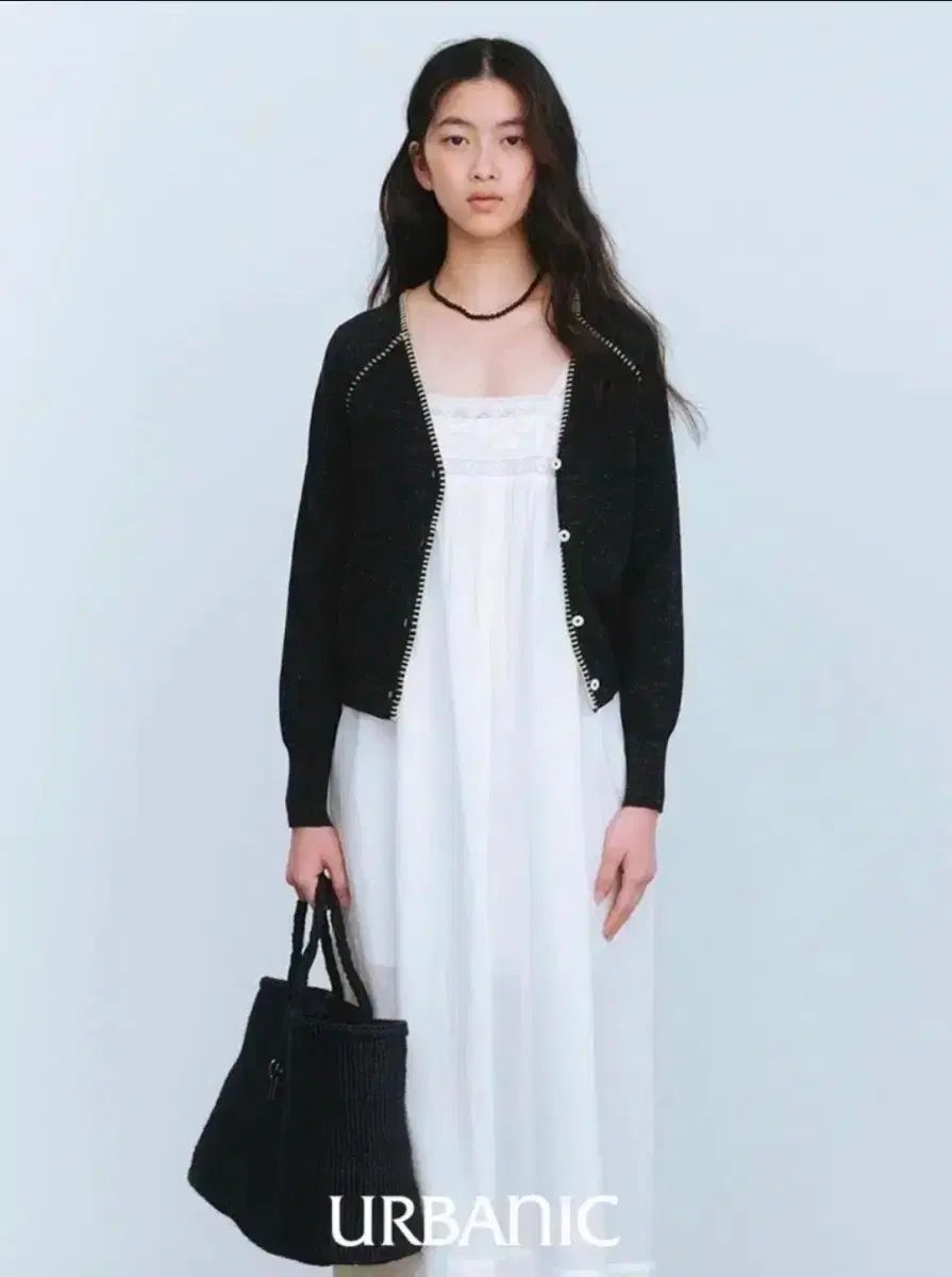 Urbanic30 ボタンホールスティッチ カーディガン チャコール 9,309円