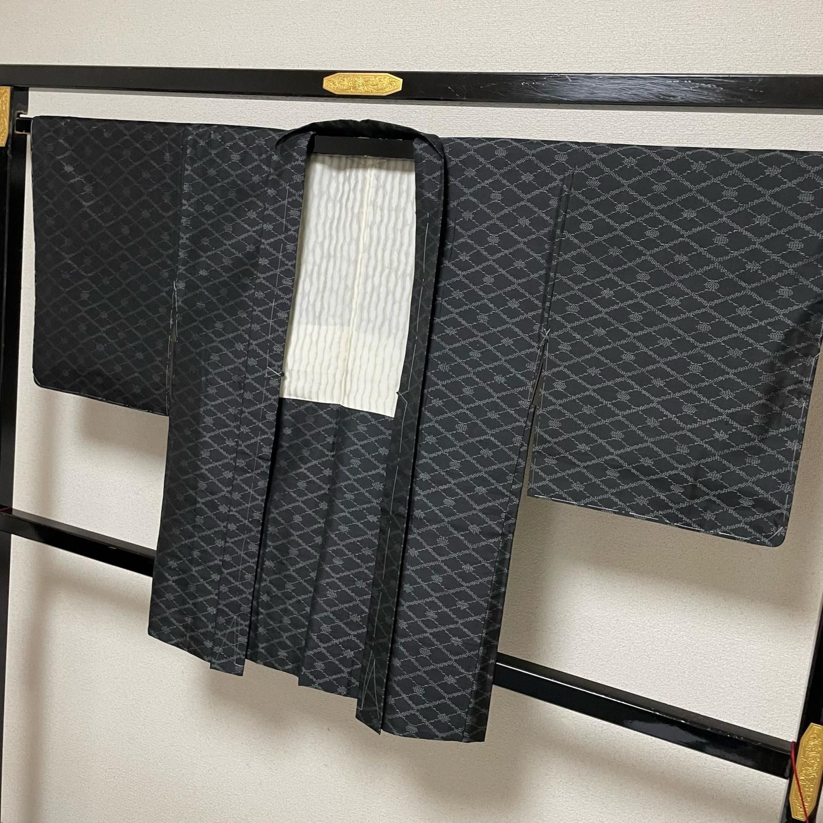 本場大島紬 羽織 菱形の上品な絣 着物 正絹 X-1564