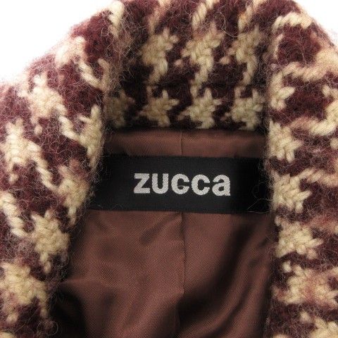 ズッカ zucca ステンカラーコート アウター ハーフ ミディ丈 千鳥格子