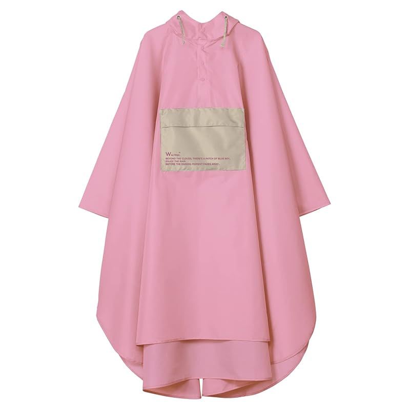 【新品】 [Wpc.] [ワールドパーティー] レインコート ［パッカブルポンチョ］バイカラー ピンク レディース メンズ レインウェア アウトドア フェス キャンプ 通勤 通学 自転車 着丈113cm 長め おしゃれ 男女兼用 R005-909-201 1
