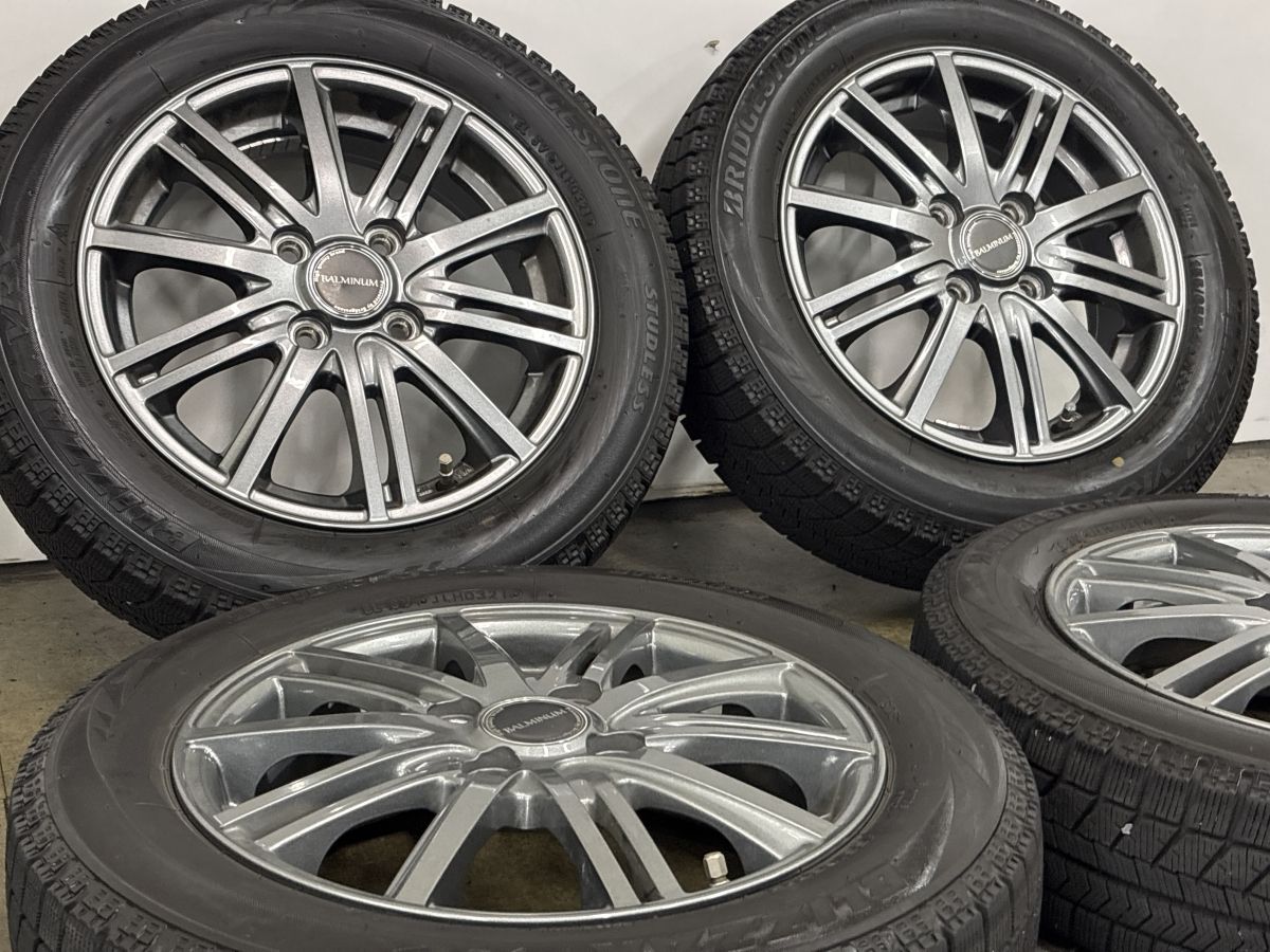 【美品】バルミナ 14in 4.5J +45 PCD100 ブリヂストン ブリザック VRX 155/65R14 N-BOX デイズ スペーシア ミライース ムーブ タント