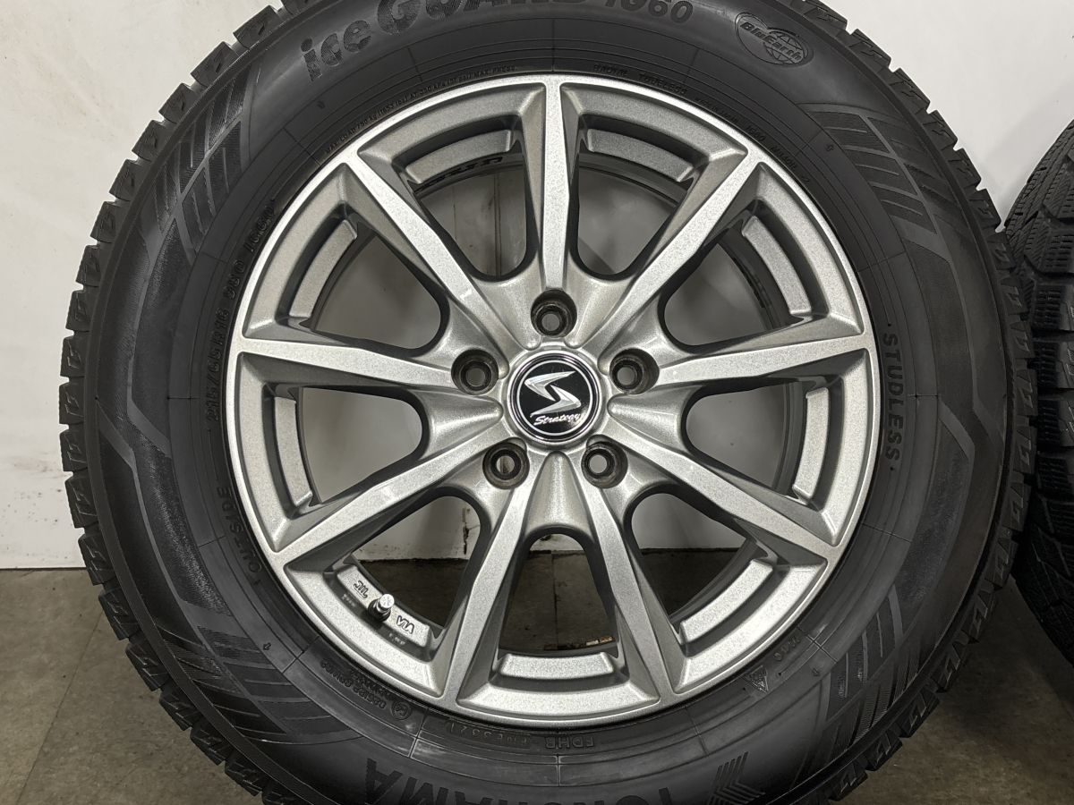 【美品 バリ溝】Strategy 16in 6.5J +38 PCD114.3 ヨコハマ アイスガード iG60 215/65R16 アルファード ヴェルファイア エルグランド
