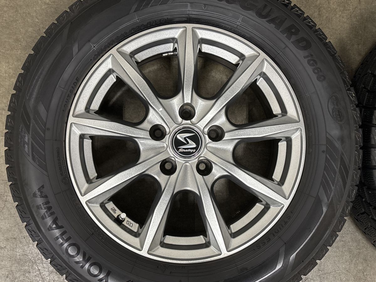 【美品 バリ溝】Strategy 16in 6.5J +38 PCD114.3 ヨコハマ アイスガード iG60 215/65R16 アルファード ヴェルファイア エルグランド