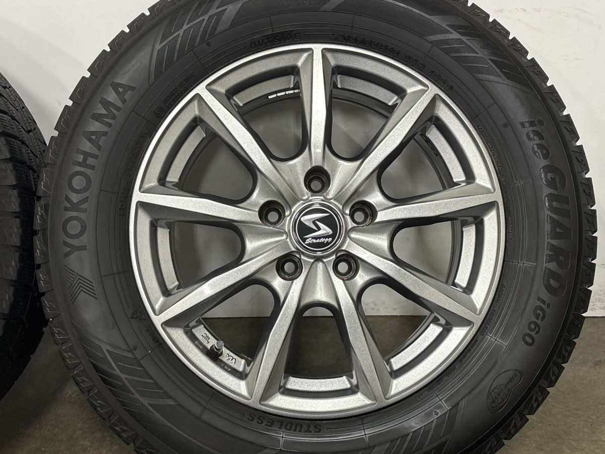 【美品 バリ溝】Strategy 16in 6.5J +38 PCD114.3 ヨコハマ アイスガード iG60 215/65R16 アルファード ヴェルファイア エルグランド
