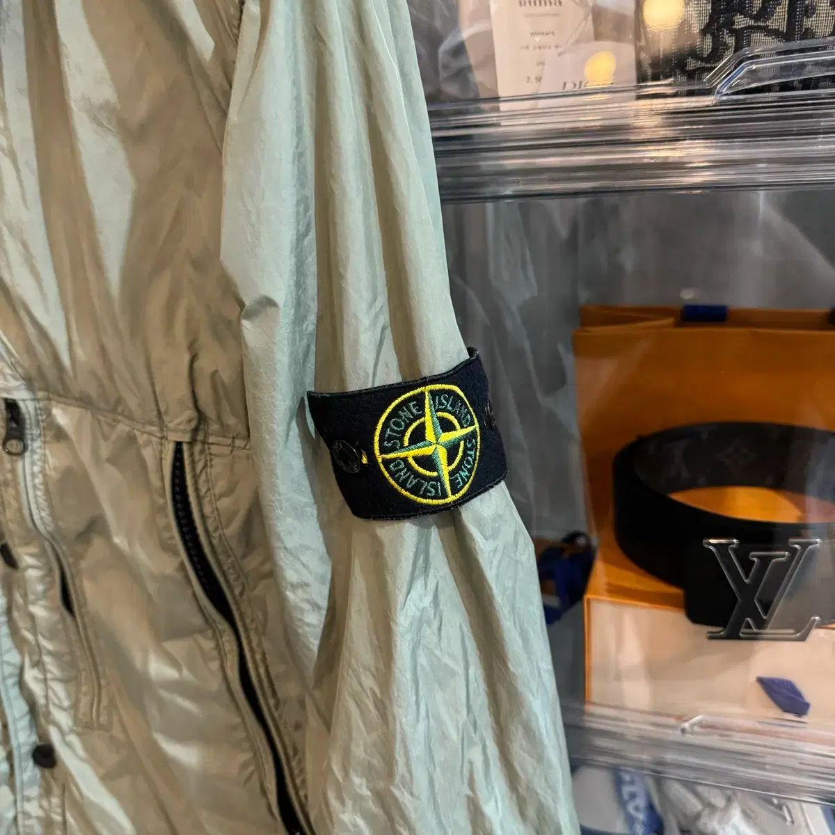 正規品/百貨店購入 ストーンアイランド クリンクルレップス オーバーサイズシャツ ボタン ジャケット カーキ