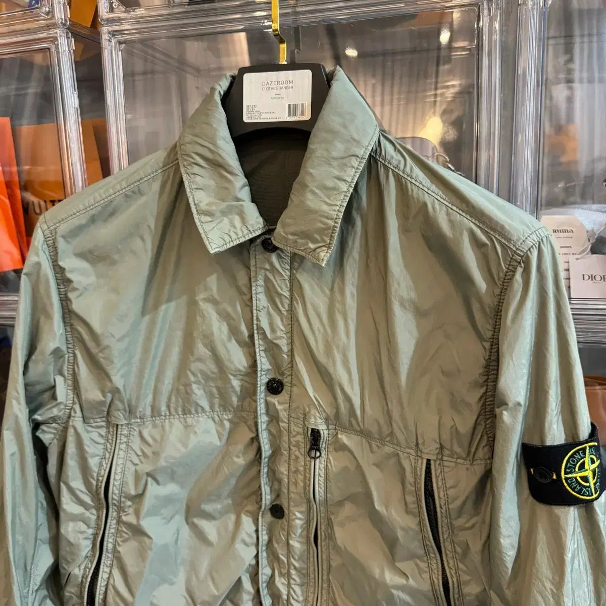 正規品/百貨店購入 ストーンアイランド クリンクルレップス オーバーサイズシャツ ボタン ジャケット カーキ