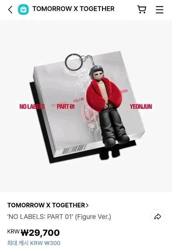 TOMORROW X TOGETHER(TXT) ヨンジュン(YEONJUN・チェヨンジュン) NO LABELS Part1 フィギュア バージョン Part1