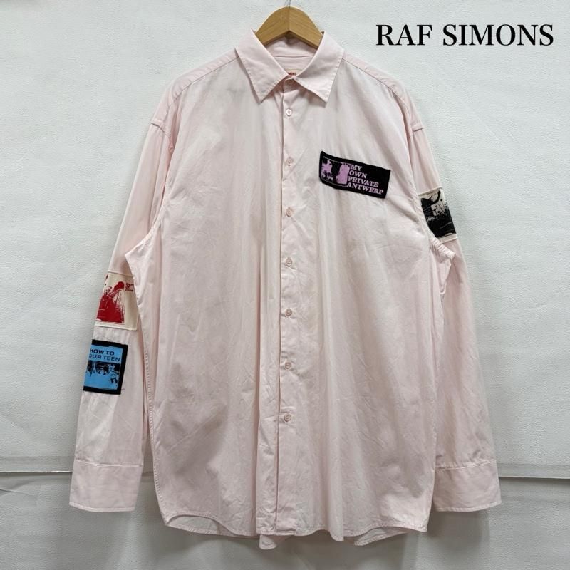 ラフシモンズ 20ss パッチ ワーク 長袖 シャツ オーバーサイズ ロゴ メンズ 46 ISItems【USED】【古着】【中古】50158949