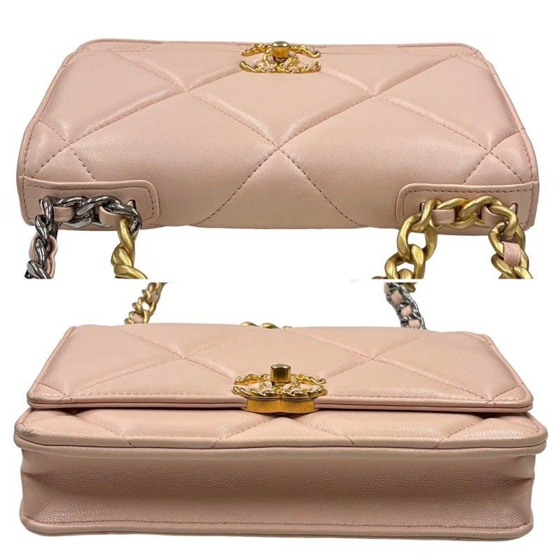 CHANEL シャネル 19 チェーンウォレット AP3267 ピンク ラムスキン ショルダーバッグ レディース 付属品あり 【中古】 52605K60