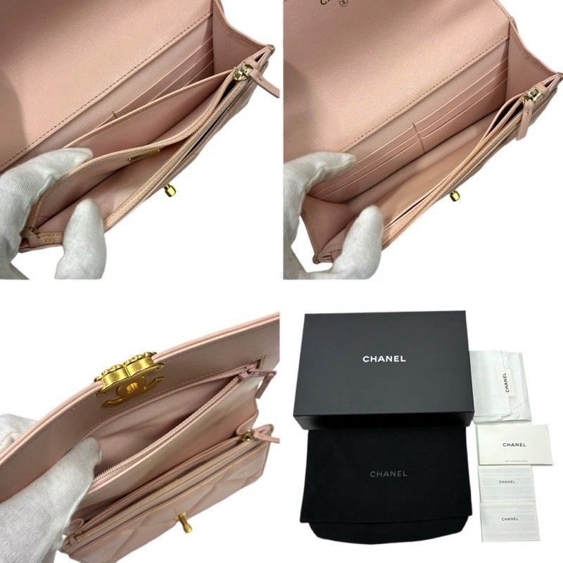 CHANEL シャネル 19 チェーンウォレット AP3267 ピンク ラムスキン ショルダーバッグ レディース 付属品あり 【中古】 52605K60