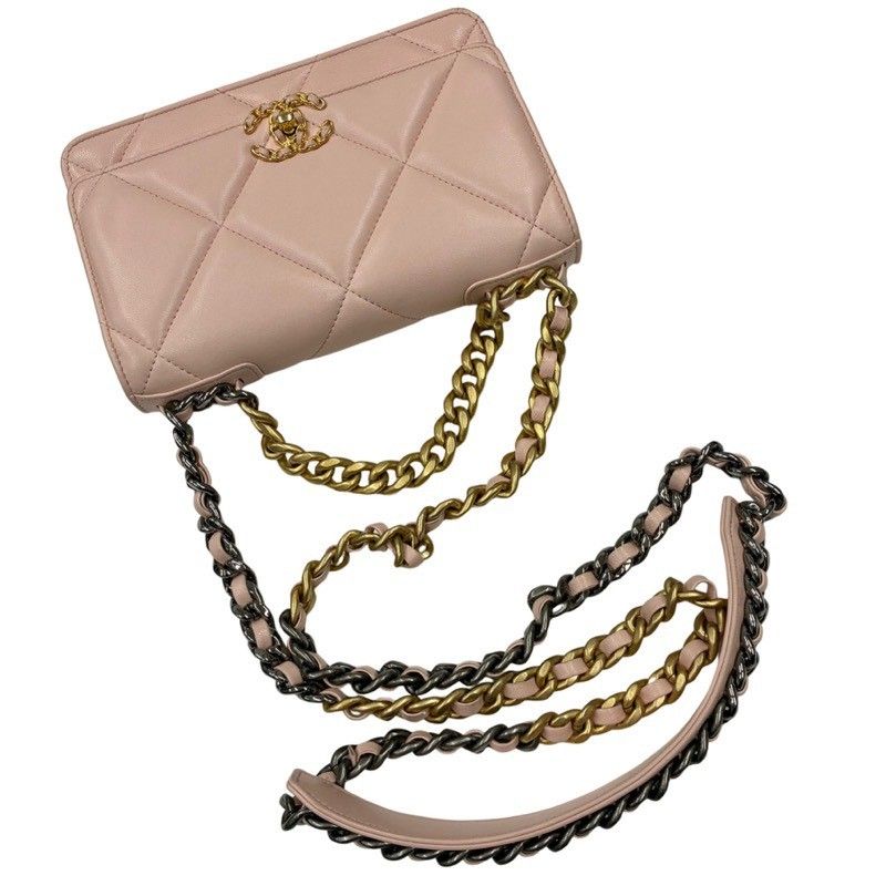 CHANEL シャネル 19 チェーンウォレット AP3267 ピンク ラムスキン ショルダーバッグ レディース 付属品あり 【中古】 52605K60