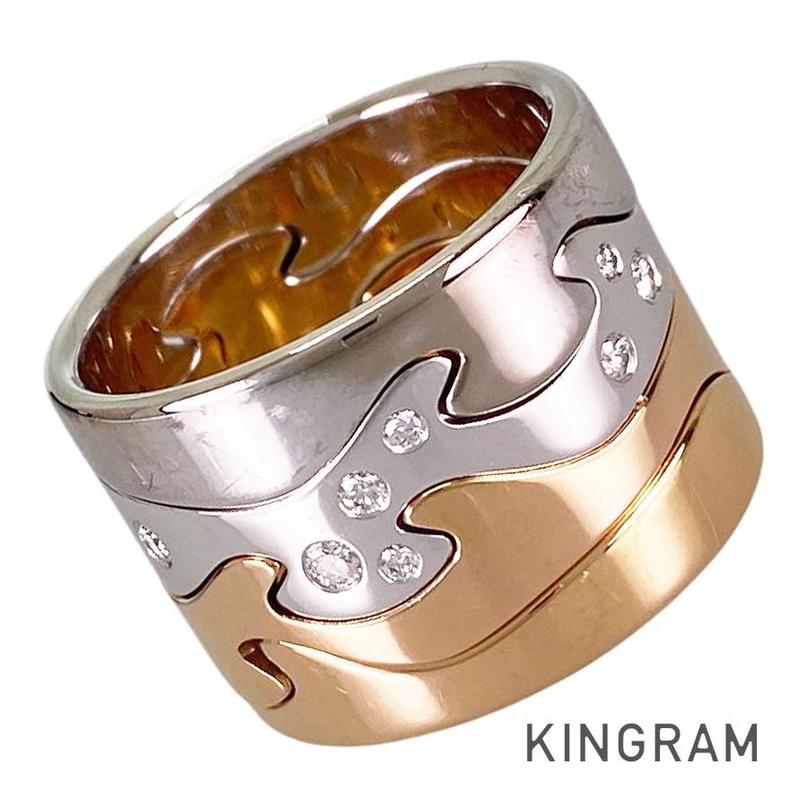 ジョージジェンセン Georg Jensen フュージョン 4連 K18PG ダイヤモンド 22号(62) リング sss【中古】