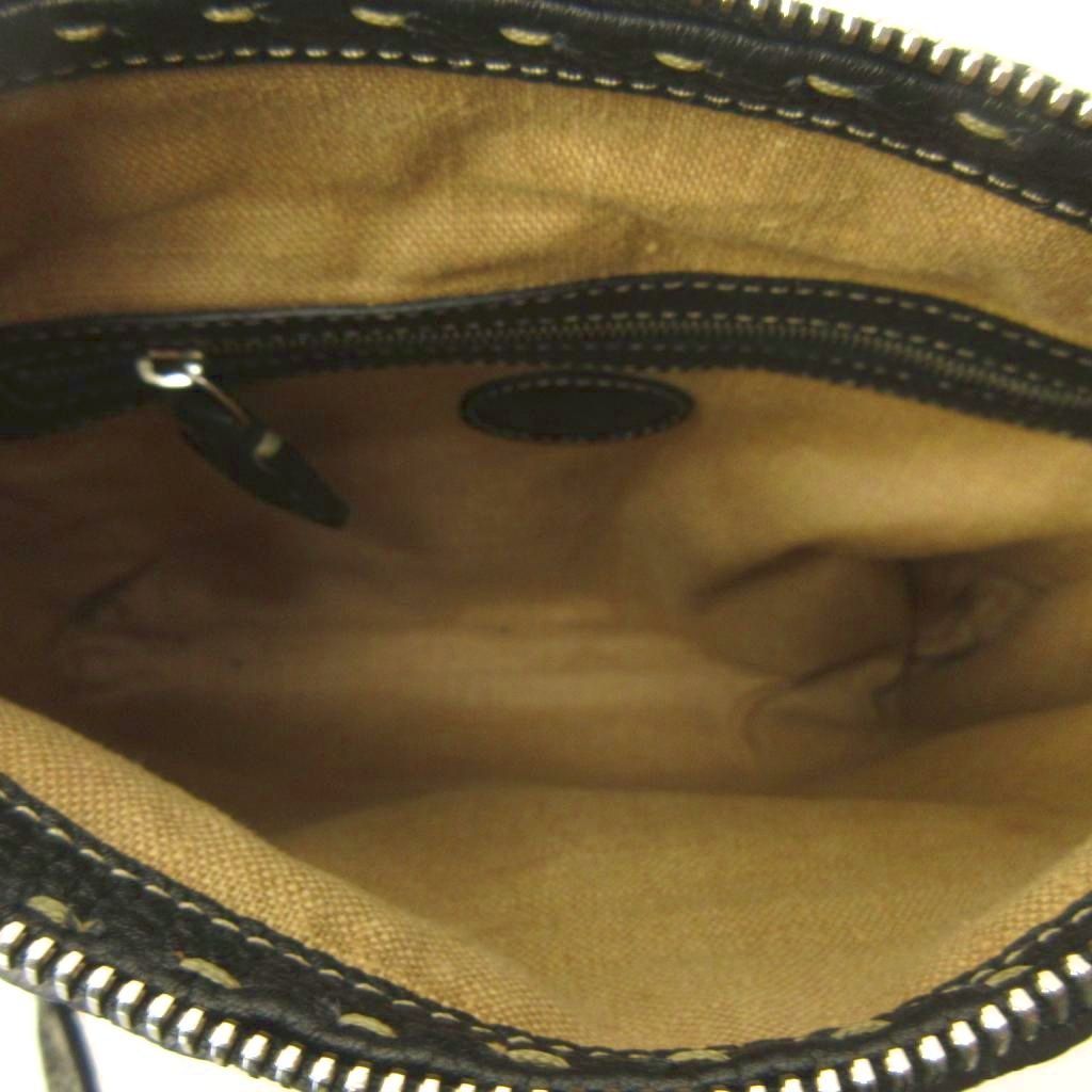 フェンディ FENDI セレリア ショルダーバッグ ロゴ メタルパッチ レザー 黒 ブラック 8BT092 0509
