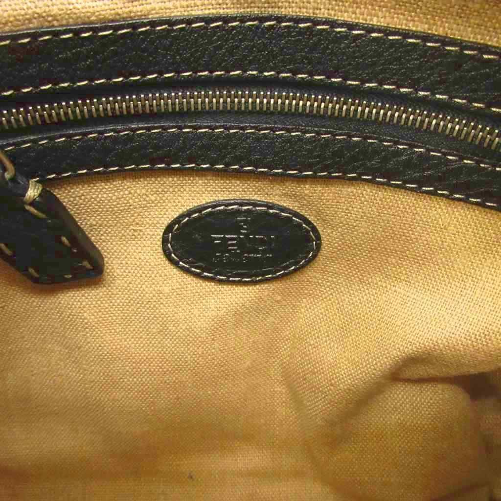 フェンディ FENDI セレリア ショルダーバッグ ロゴ メタルパッチ レザー 黒 ブラック 8BT092 0509