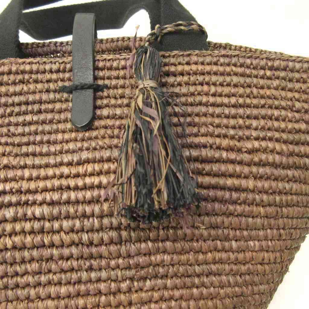 メゾンエヌアッシュパリ MAISON N.H PARIS 美品 ラフィア トートバッグ タッセル 茶 ブラウン 0509 メゾンエヌアッシュパリ MAISON N.H PARIS 美品 ラフィア トートバッグ タッセル 茶 ブラウン 0509
