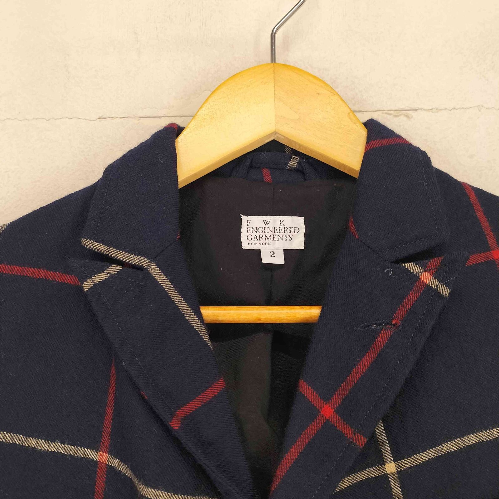 エフダブリューケーエンジニアードガーメンツ FWK engineered garments チェック柄 シングルテーラードジャケット メンズ 2