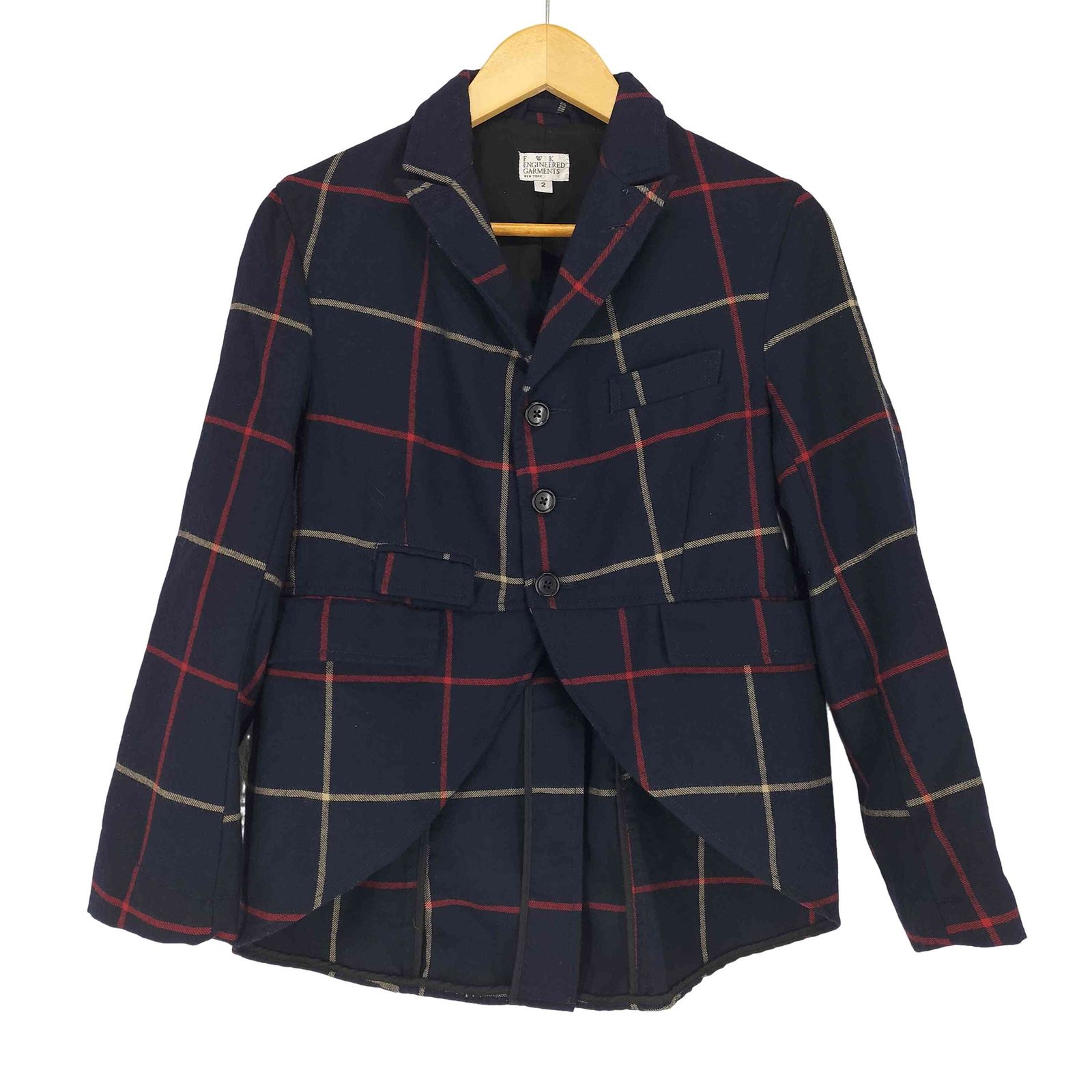 エフダブリューケーエンジニアードガーメンツ FWK engineered garments チェック柄 シングルテーラードジャケット メンズ 2