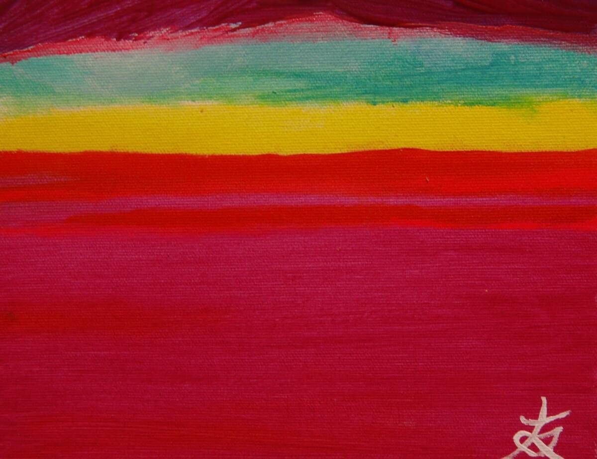 ≪国美協≫TOMOYUKI・友之、『赤富士　富士山』、油彩画、F4号：33,4cm×24,3cm、油絵一点物、新品高級油彩額付、直筆サイン・真作保証付