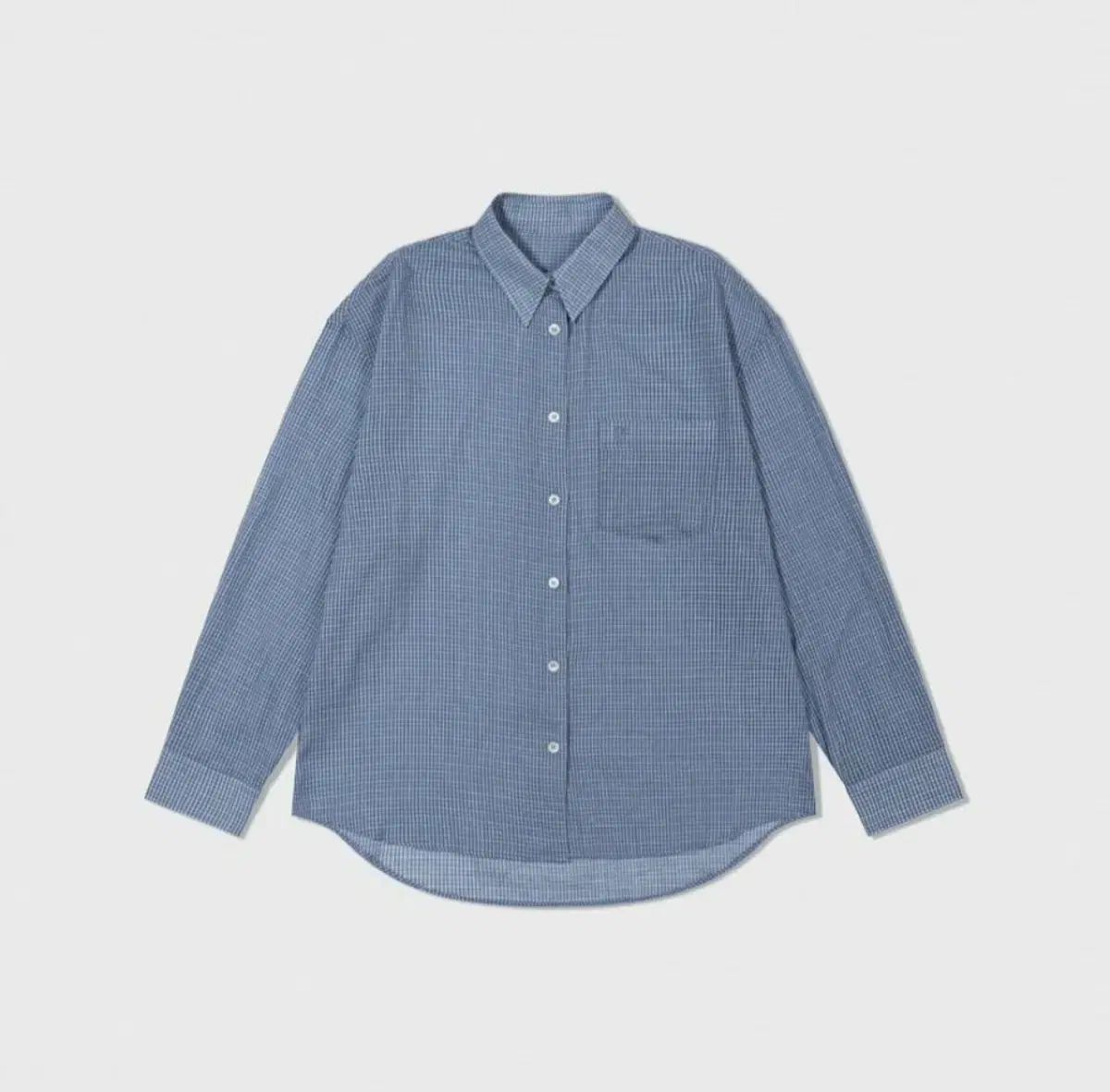 LOW CLASSIC LC オーバーサイズ CHECK シャツ ブルー L サイズ