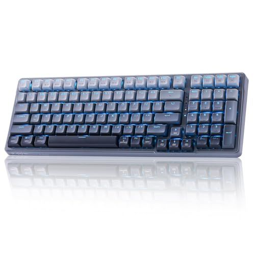 e元素Z-99 ワイヤレス ゲーミングキーボード 銀軸 Bluetooth/有線/2.4G 無線メカニカルキーボード テンキー付き ガスケットマウント構造 99キー 英語配列 全キー防衝突 ホットスワップ RGBバックライトWindows/Macに対応ma